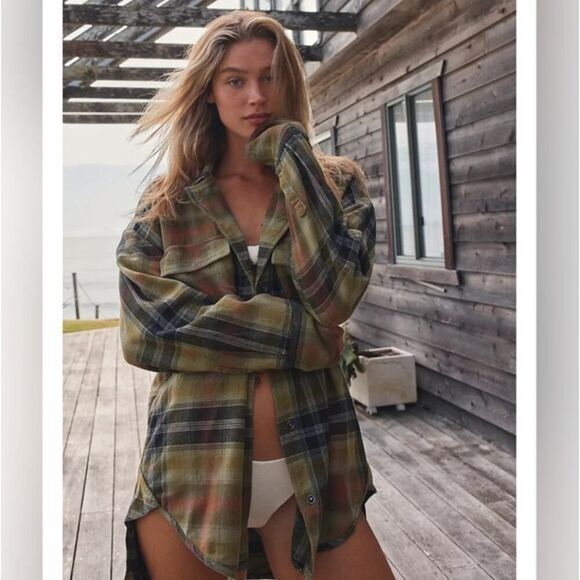 Free People Tops - New!  Free People Izzy Cargo Oversized Shirt, size‎ XL